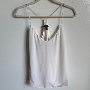 J. Crew White Camisole Spaghetti Strap Top, Size 12, Swoop Neck